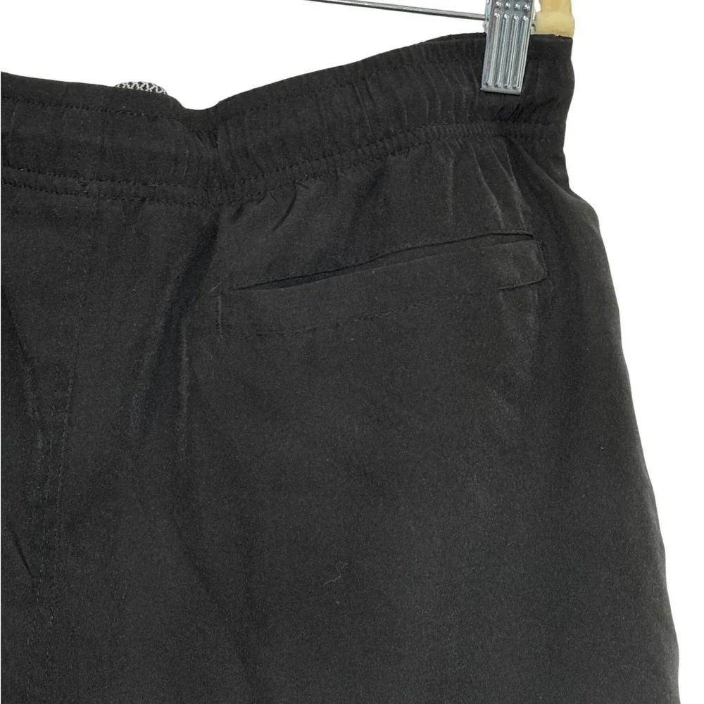 Mens Black Swim‎ Trunks Large Board Shorts Drawstring Mesh Liner Pockets